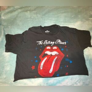 Womens Hollister Rolling Stones cropped T-shirt